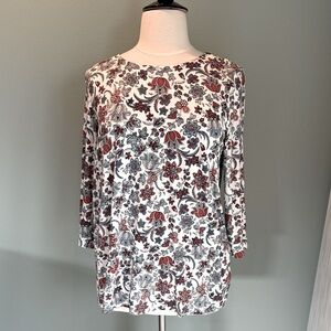 J Jill NEW Wearever Collection print top LT